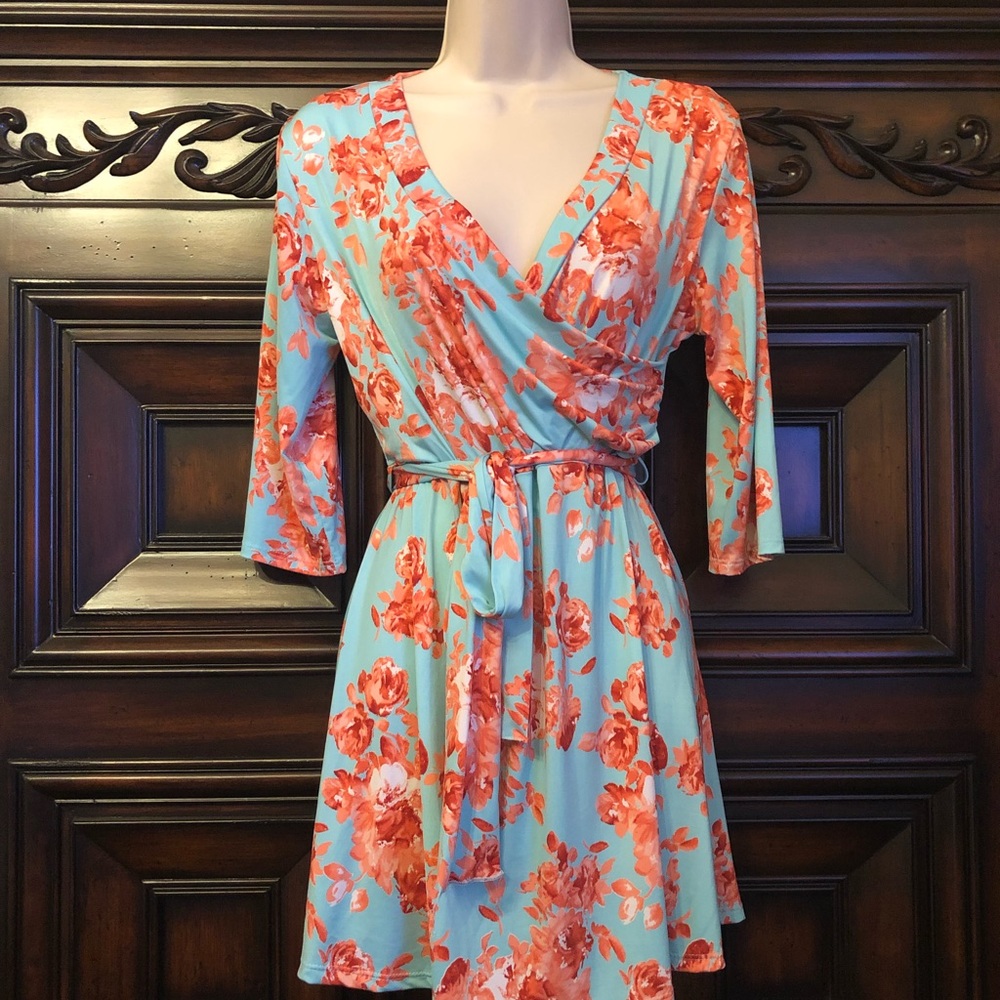 PinkBlush faux wrap top